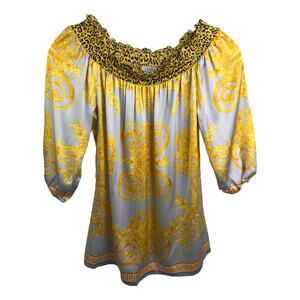 Cache Women Blouse Boho Retro‎ Fairy Peasant Festival Vintage Silk Gothic XS